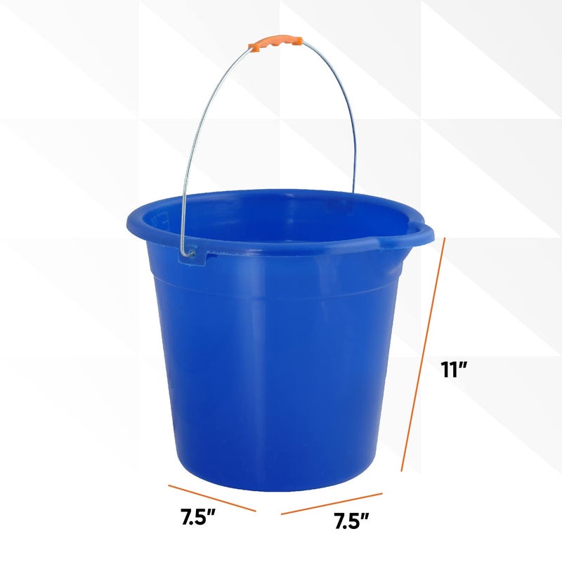 Superio Mop Bucket 2.5 Gallon Bucket for Cleaning - Plastic Car Wash Bucket with Grip Handle - Royal Blue Small Durable Plastic Pail for Fishing, Mopping, Cleaning Camping -10 Liter - Image 4